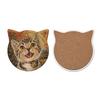 1/6Pcs Cartoon Cat Themed Ceramic Drink Coasters Water Absorbent Fantasy Atmosphere Coasters Home Kitchen Decor