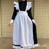 Anime Black and White Maid Costume Goth Style Long Ladies Costume Boss Maid Cosplay Costume