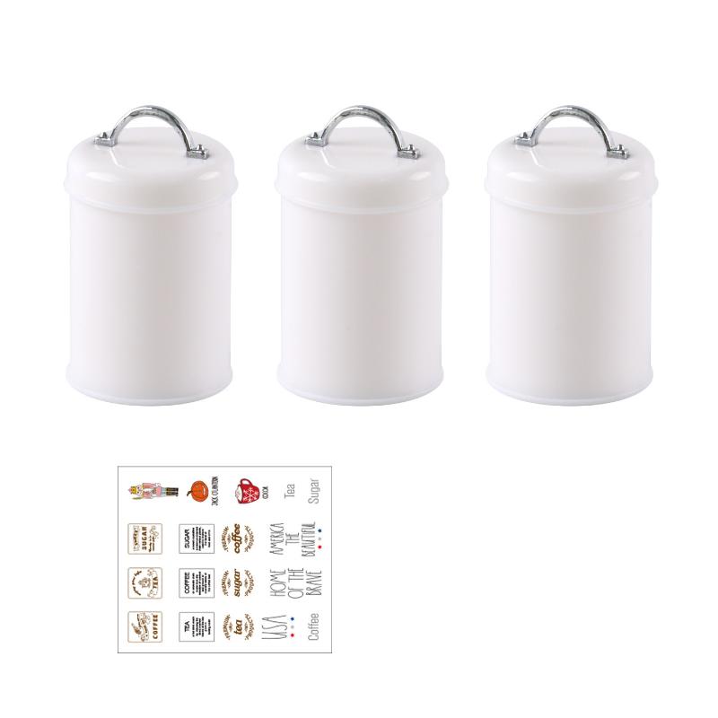 

3Pcs Miniature Dollhouse Mini Food/Tea/Coffee Cans Round Storage Bottle Model For Doll Scene Ornament Accessories