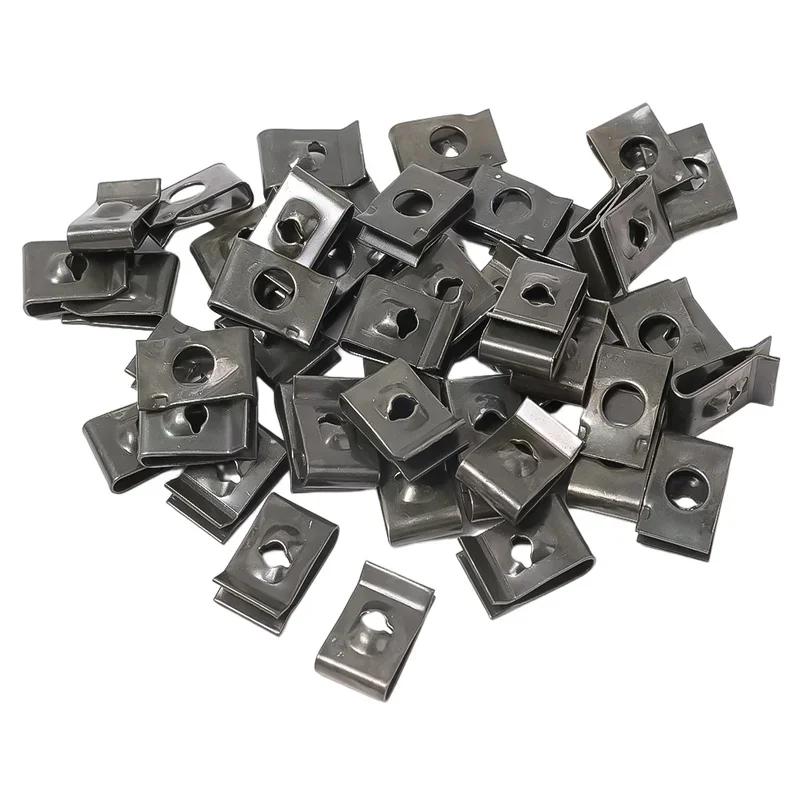 Car Moto U-Type Metal Screw Fastener Clips High Quality Anti-rust Protection Screws Buckle Iron Sheet Clip Auto Accessories