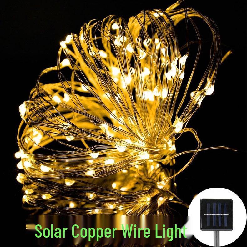 LED Solar Copper Wire Fairy Lights for Outdoor Courtyard Decoration