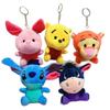 Whol 10cm  Winnie Bear Plush Toys Keychain Cute Rabbit Daisy Animal Tiger Stuffed Small Doll Gifts For Kids
