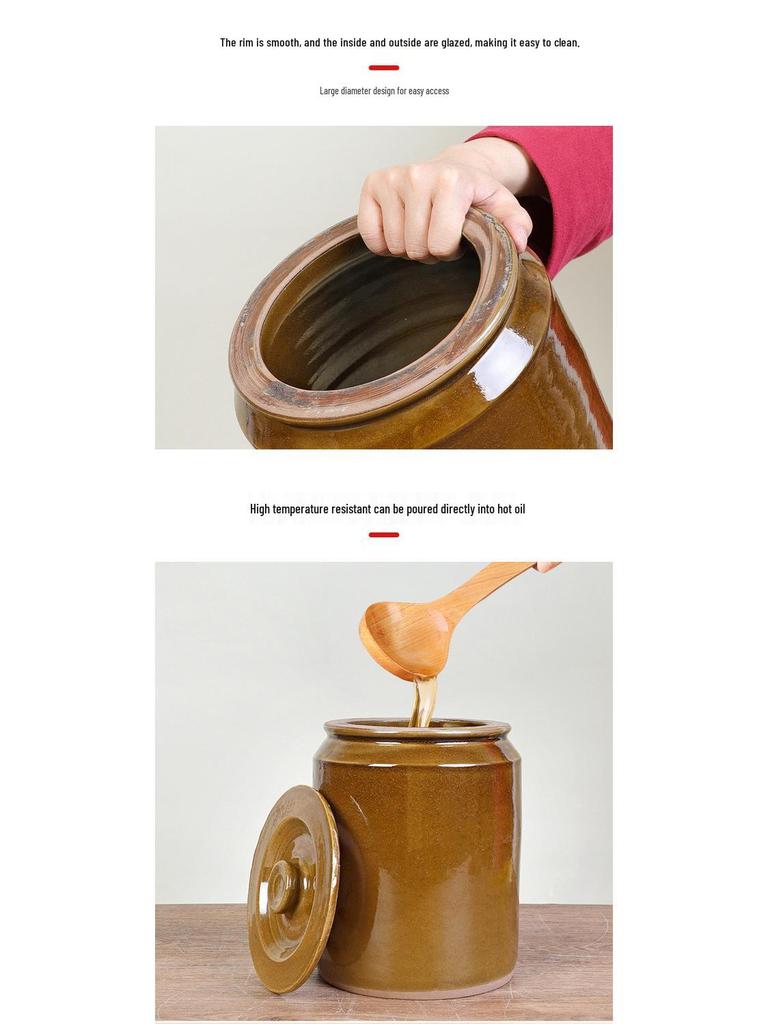 Keramik Doubanjiang Fermentierter Tofu & Kimchi Einmachglas - Traditionell, Verdickt für den Hausgebrauch