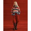 ELLE KIDS Girls' Striped Retro Polo Knit Sweater