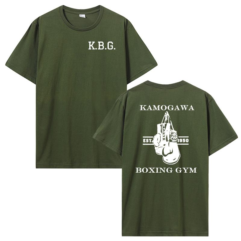 Hot Anime Hajime No Ippo T-shirt Funny Manga Kamagowa Boxing Gym Cotton Tees Shirt Fashion Hip Hop Men Clothing Oversized Tshirt