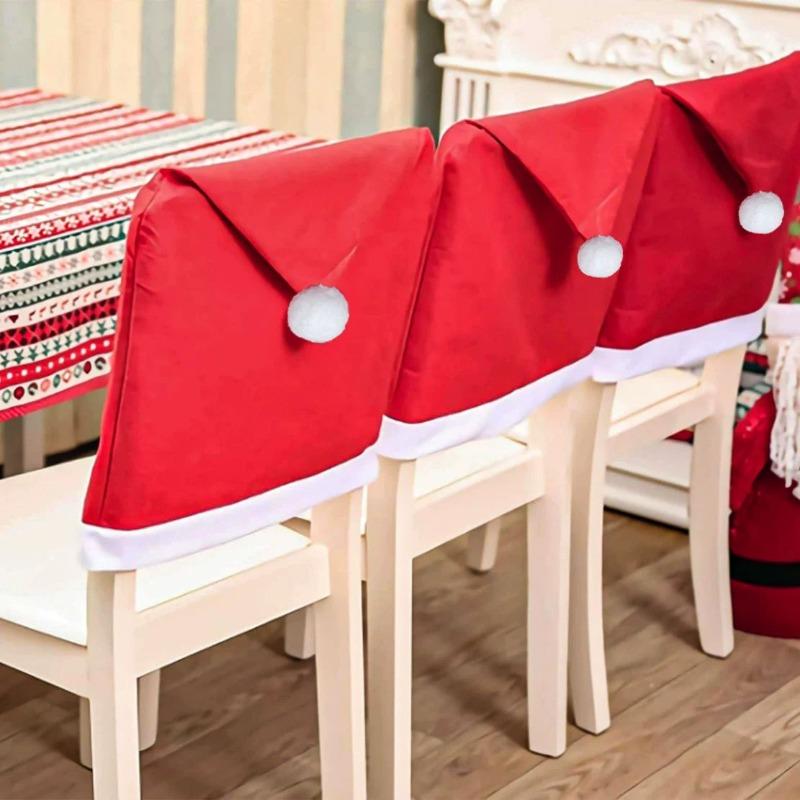 Christmas Chair Cover & Decoration Set - Cartoon Home Christmas Supplies for Dining Chair & Party
