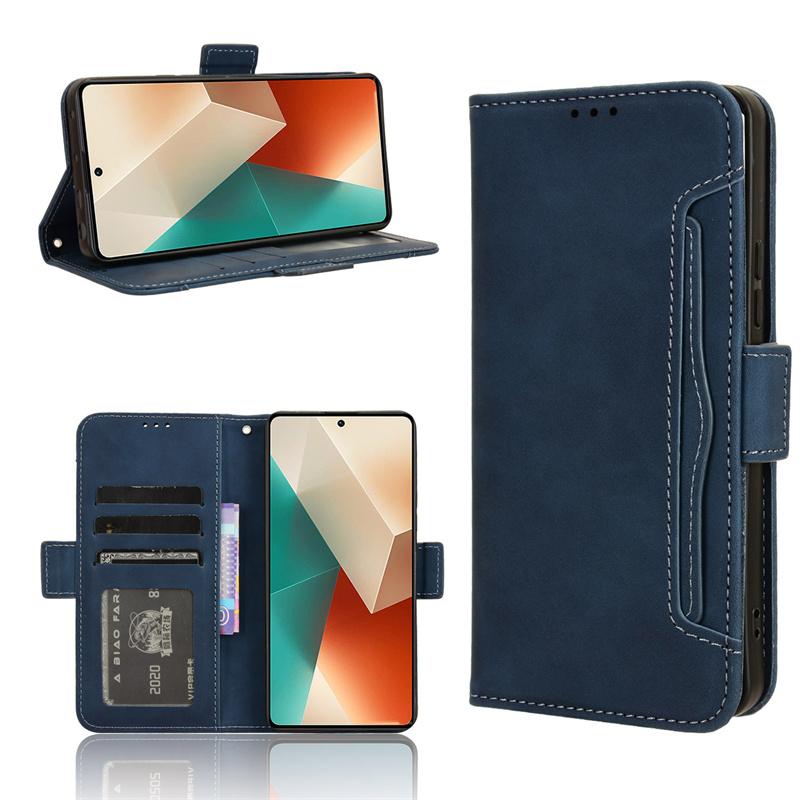 Luxuriöse Brieftaschenhülle für Redmi 13 4G 13C 5G 12C Xiaomi Poco M6 Pro Schutz-Flip-Cover mit Kartenhalter Schale Fundas Coque Capa