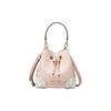 MK Mercer Gallery Series Vintage Color Block Drawstring Canvas And PU Bucket Bag Women Bags Pink White 32S0GZ5C0V-BALLET-MULTI
