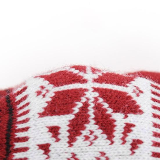 1 Pair Christmas Snowflake Knitted Gloves Men Women Touch Screen Winter Warm Thick Fleece Gloves Outdoor Cycling Cold Weather Thermal Gloves