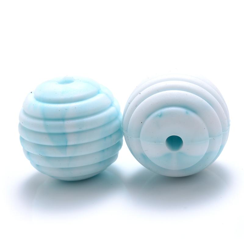 

10Pcs/Lot 15mm Baby Silicone Beads Teethers for 4-6 Months Spiral Food Grade Silicone Teething Pacifier Chain Necklace Making