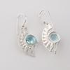Natural Sky Blue Topaz Gemstone 925 Sterling Silver Jewelry Women Dangle Earring 1.5" CE-26-2