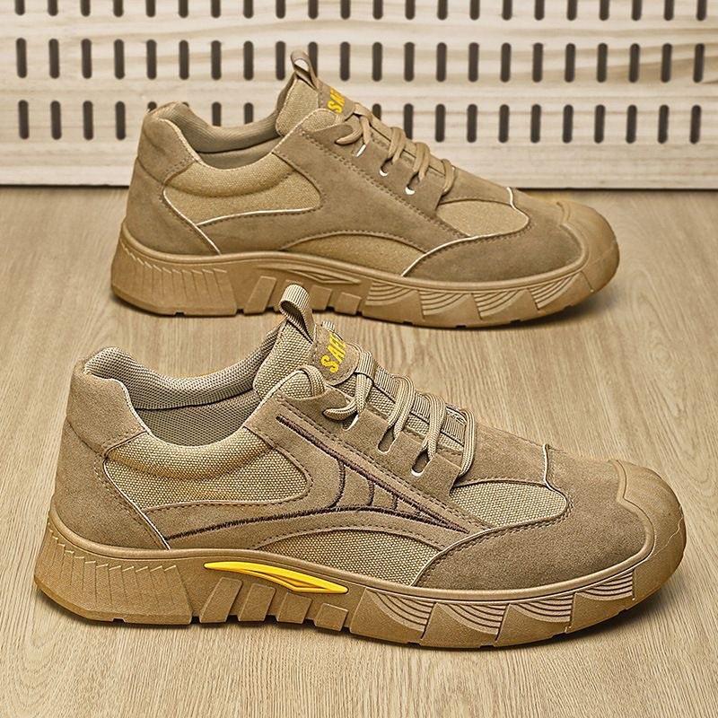 Chaussures d'assurance travail automne nouveau respirantes, légères et confortables chaussures de sport de travail de chantier plateforme décontractées outillage chaussures pour hommes