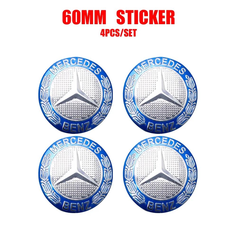 56/60/65mm Bilfelg Senterdeksel Navkapsel Resin Merke Emblemer Klistremerke Dekal Styling Auto Tilbehør Mercedes Benz AMG C260 C300