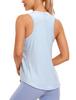 CRZ YOGA Sleeveless Tank High Moisture Quick Blue Size M Women's Top, Neck, Racerback, Wicking, Drying, Lightweight, Linen,