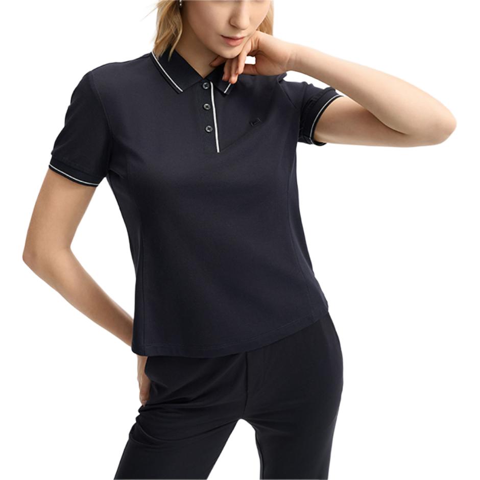 Fila Breathable Skin-Friendly Comfortable Versatile Simple Short Knit Polo Shirt Unisex Tops White Legendary-Blue F11W523105F-NV