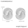 European and American Style Asymmetrical Titanium Steel 18K Gold Plated Water Drop Texture Spiral Earrings for Women