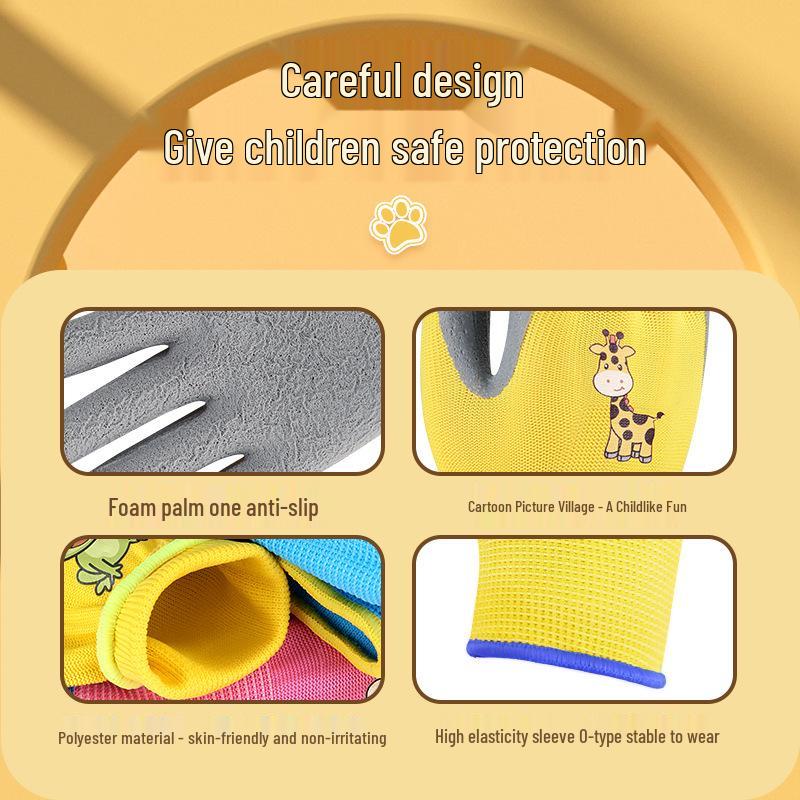 Kids' Protective Gloves: Safe, Cut-Resistant, Slip-Resistant for Beachcombing, Gardening, and Pet Handling