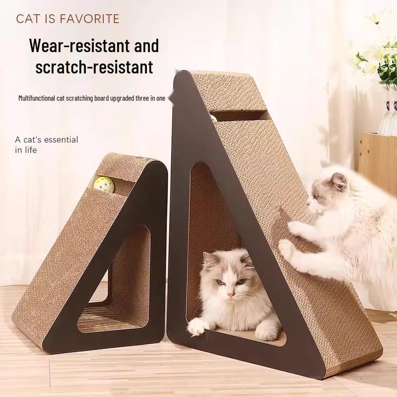Vertical Triangular Corrugated Cat Scratcher & Lounge