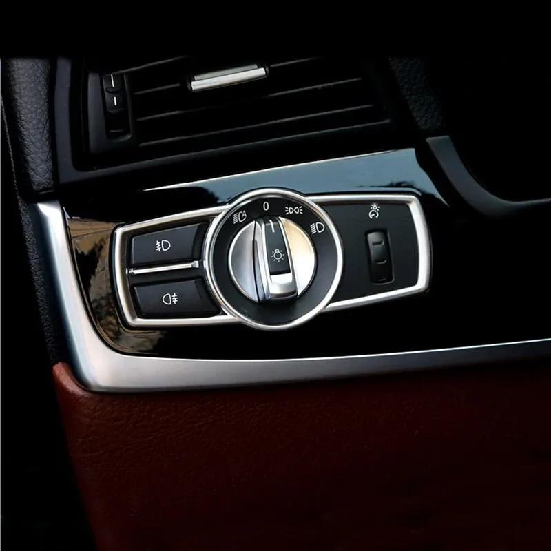 Car Style Headlight Switch Buttons, Decorative Frame Interior Frame Sticker for BMW X3 X4 F25 F26 5/7 Series F10