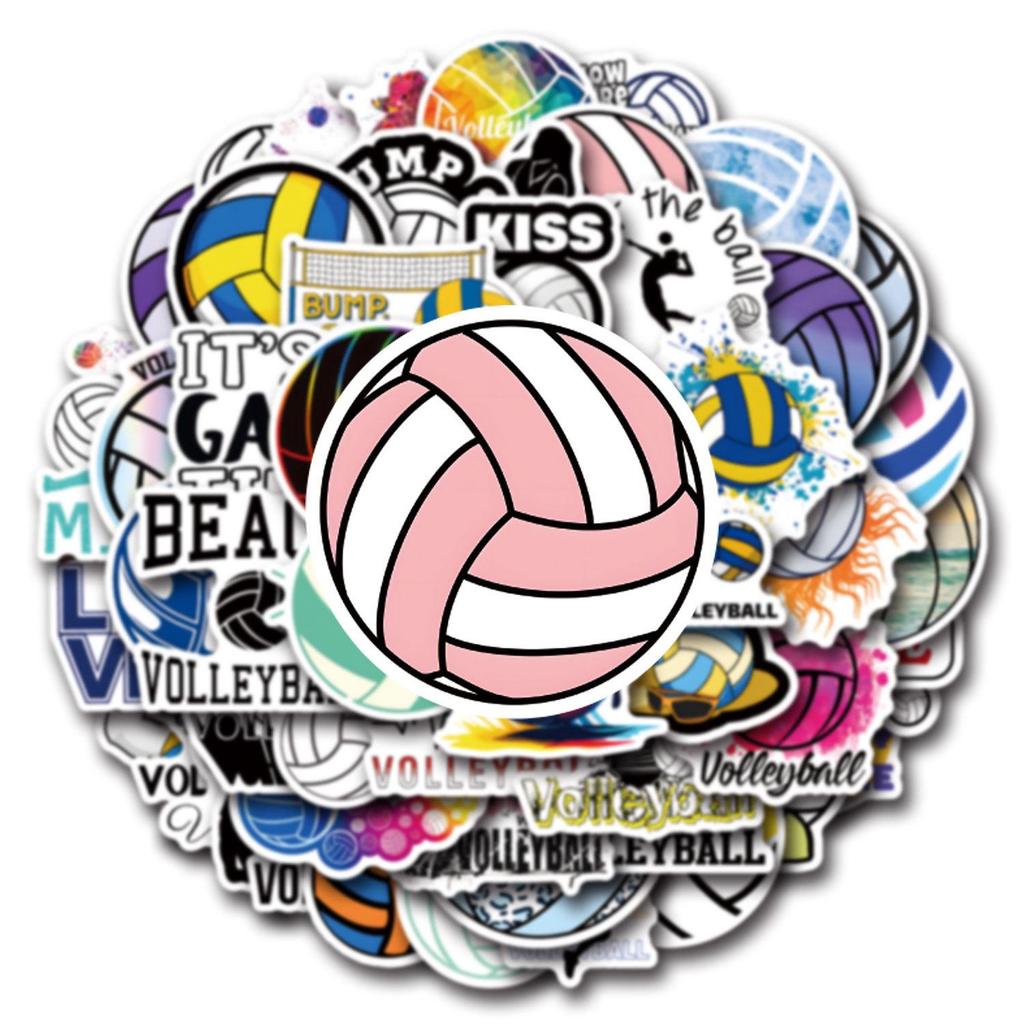 55 Volleyball Cartoon Stickers: DIY Decoration for Suitcases & Water Bottles