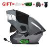 Bluetooth-Enabled Full Face Motorcycle Helmet With Dual Visors DOT 3C Certified All-Season Flip-Up Design Men Women