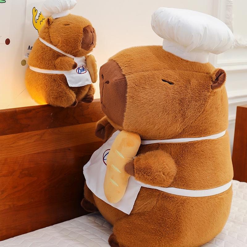 

Capybara Chef Large Plush Doll - Cute Cartoon Pillow Gift 35cm (0.42kg)