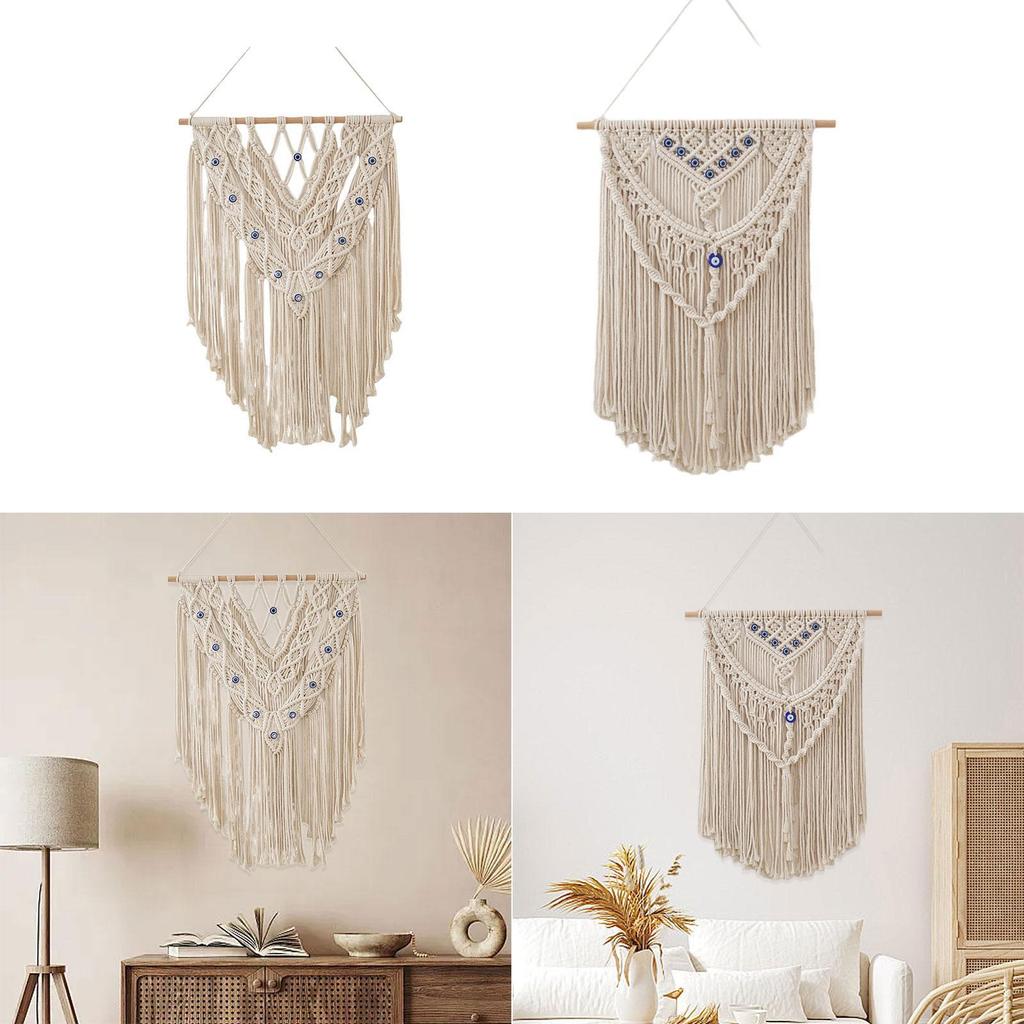 Macrame Woven Wall Hanging Birthday Gift Bohemian Tassel Beautiful Tapestry Pendant for Apartment Nursery Bedroom Dorm Party