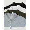 Herren Langarm Gestreiftes Revers Freizeit T-Shirt Poloshirt