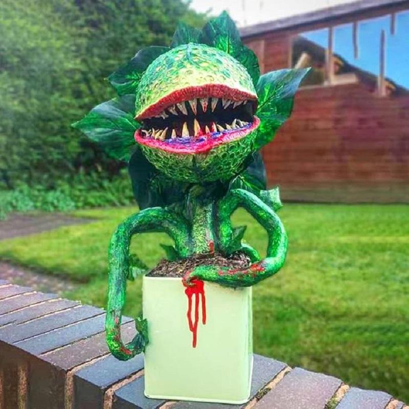 Garden Carnivorous Plant Statue Resin Sculpture Whimsical Halloween Decoration Desktop Ornament Yard Craft Landscaping For Home
