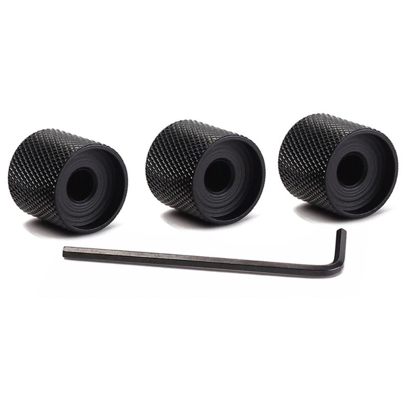 3 Pcs Electric Guitar Bass Effect Knob Volume Tone Control Knob Potentiometer Cap Metal Dome Knobs Replacement Parts