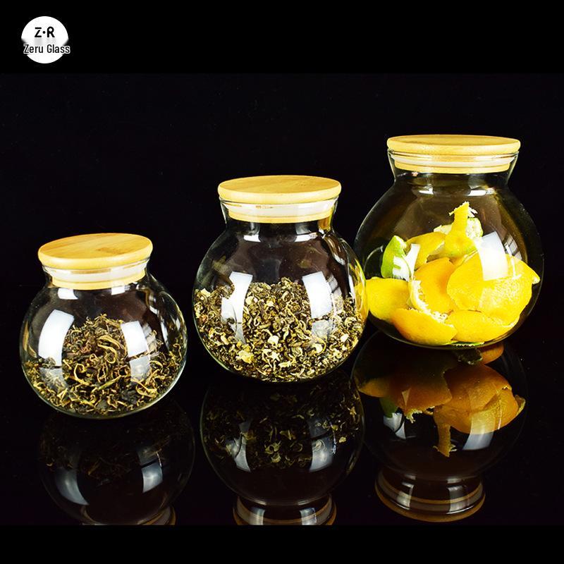 Heat-Resistant Transparent Glass Storage Jar for Food, Dried Fruit, Grains, and Tea