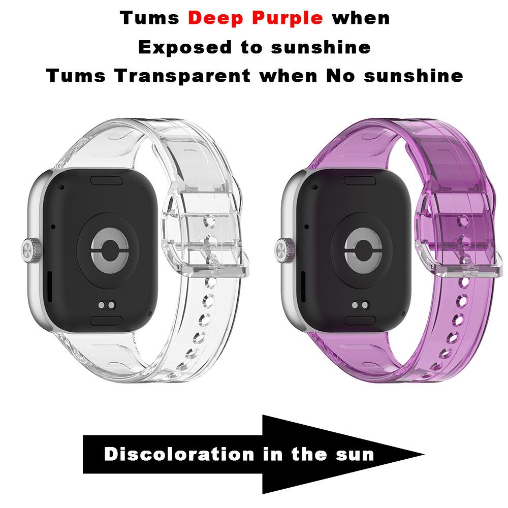 Silikon-Uhrenarmband für Xiaomi Mi Band 9 Pro 8Pro Transparentes Sonnenschein-Farbwechsel-Armband für Redmi Watch 5 4 Armband