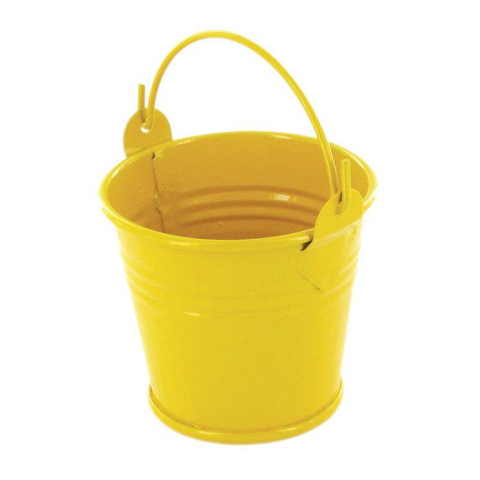 Seau en métal jaune Ø 6,5 cm x H 6,2 cm