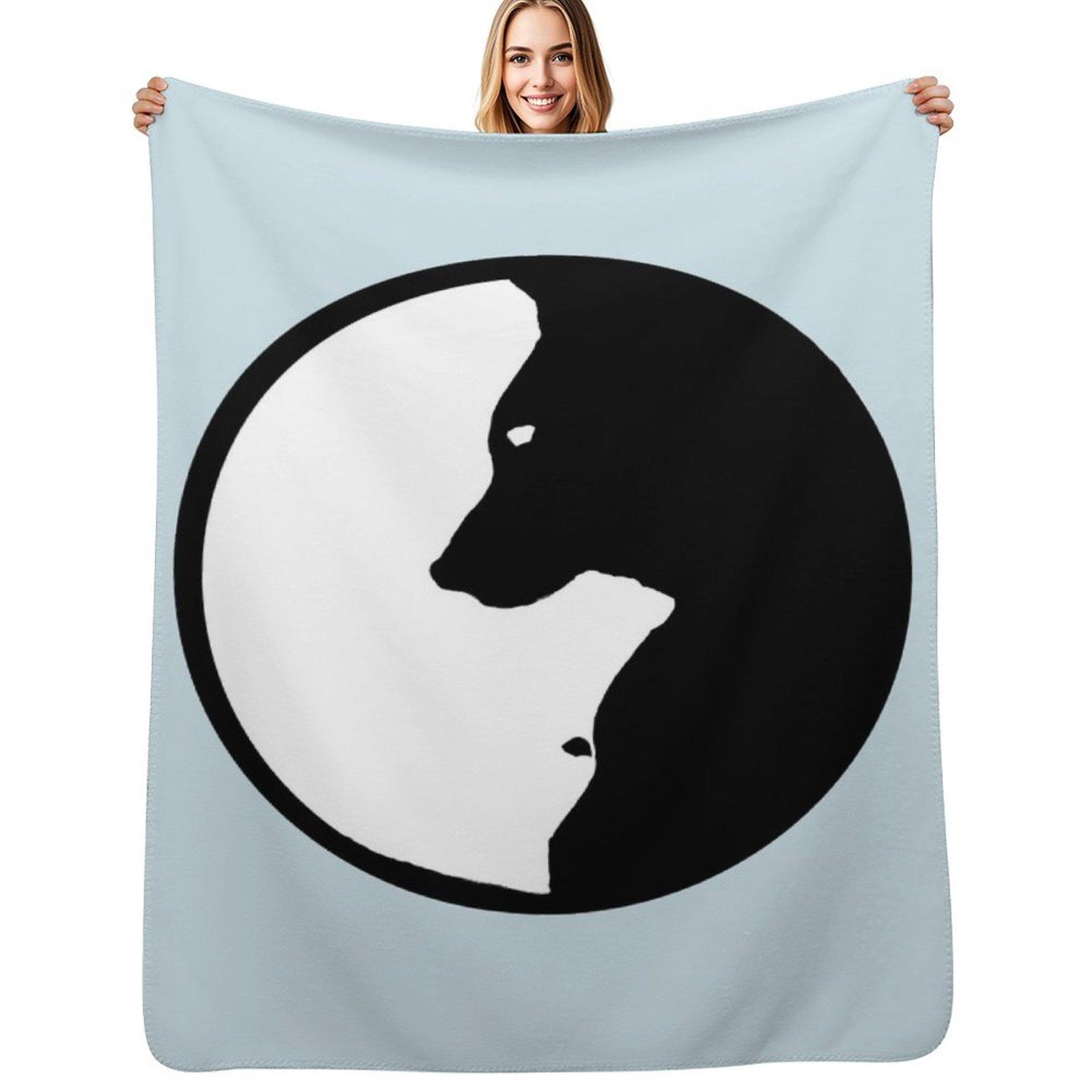 Dog Yin Yang Throw Blanket All Weather Soft Throw Blanket for Sofa 75X95CM