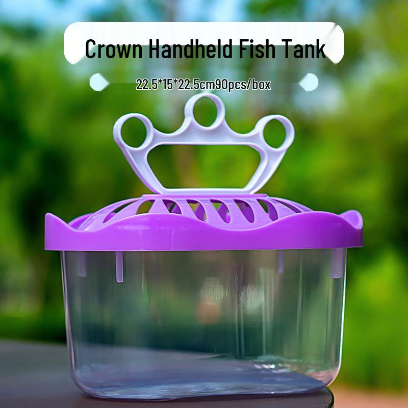 Transparent Handheld Pet Breeding Box - Large, Medium & Small Sizes for Turtles, Goldfish, or Hamsters.