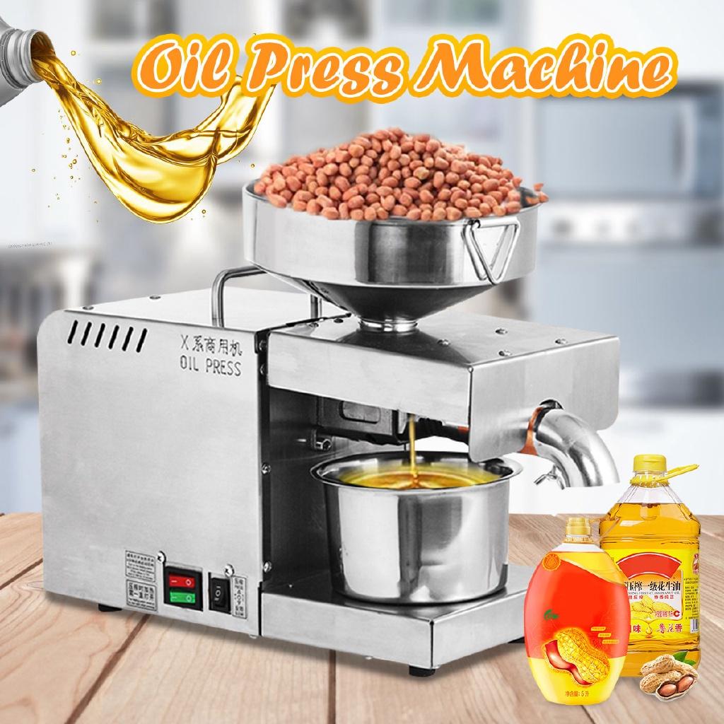 220V Oil Press EU Plug Small Business Equipment Machine Stainless steel oil pressure Peanutss Sesame Nut Oil extractor