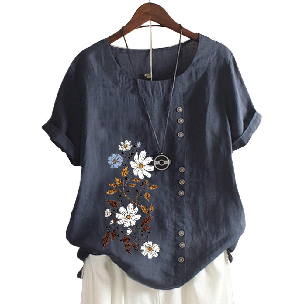 Všestranný top s krátkým rukávem a kulatým výstřihem v 11 barvách pro ženy