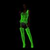 Sex Underwear Luminous Suspenders Luminous Jacquard Hollow Sexy Net Socks One-piece Net Coat Y