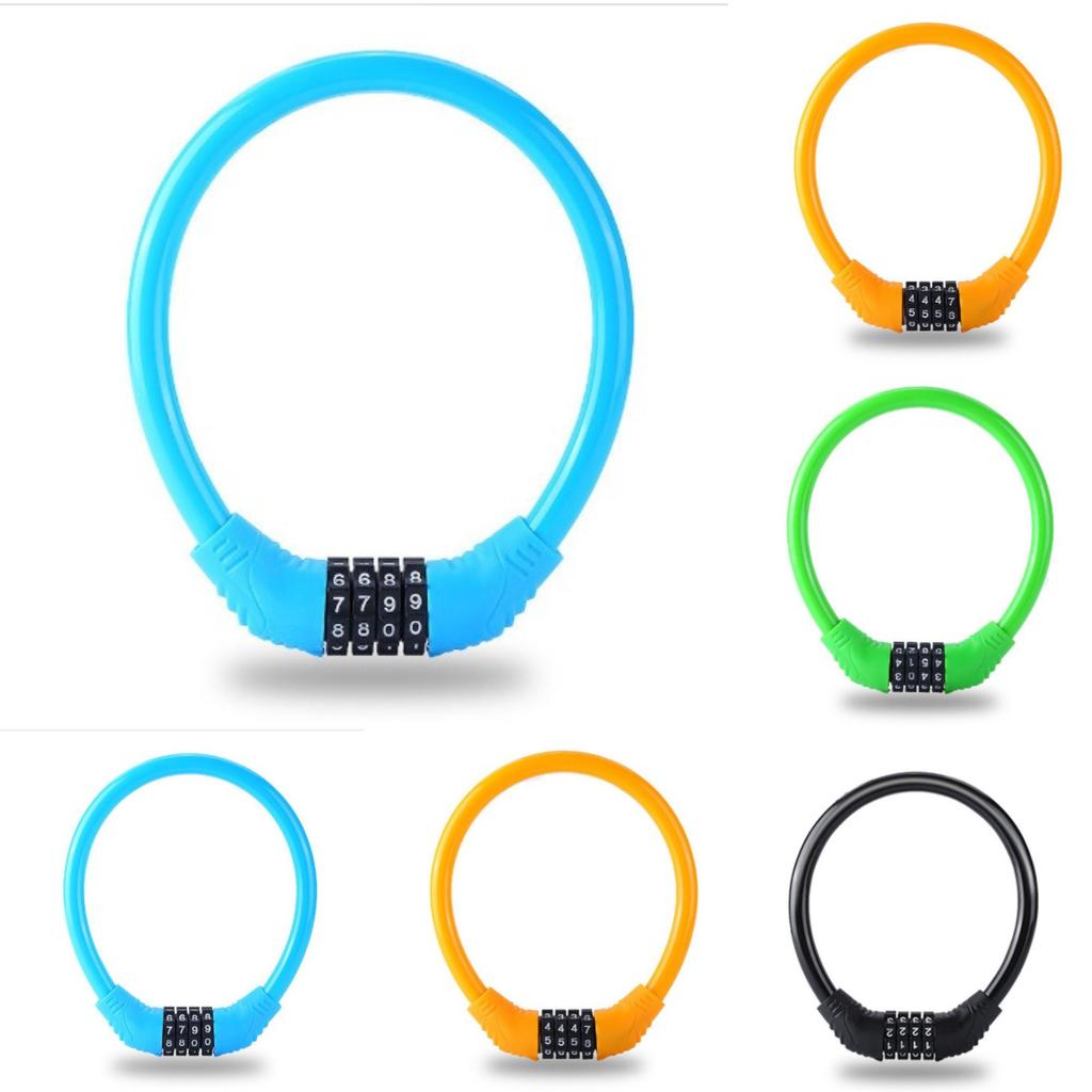 Bike Accessories  Bike Lock Anti-theft Password  Road Bike Security Cable Locker Portable Combination Code Padlock