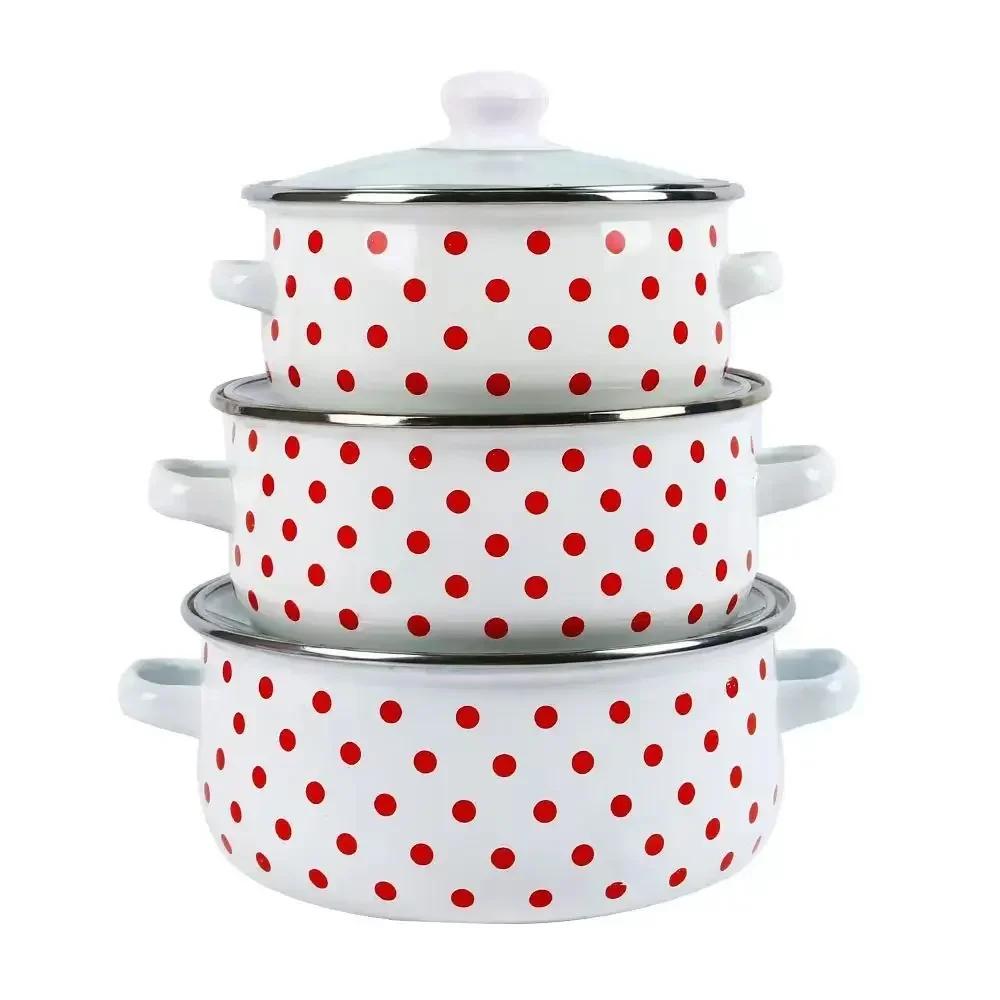Enamel Soup Pot Set for Cooking
