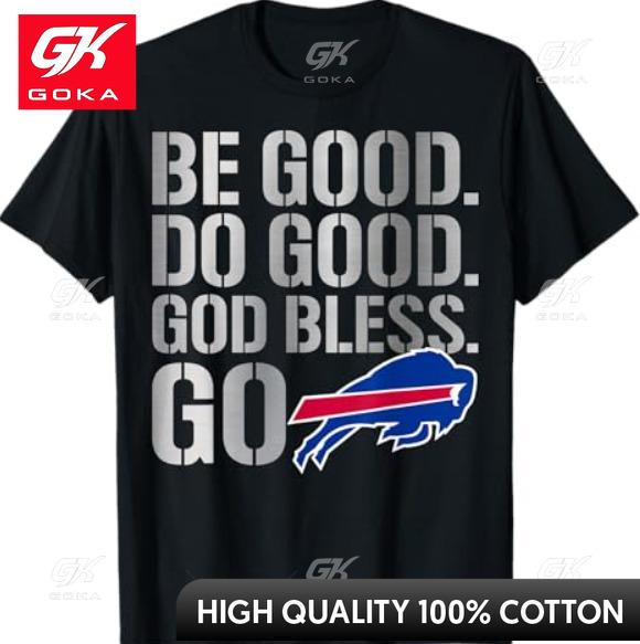 Be Good and Do Good God Bless Go Buffalo Playful Crew Neck All Cotton Graphic T Shirt for Daily Wear S