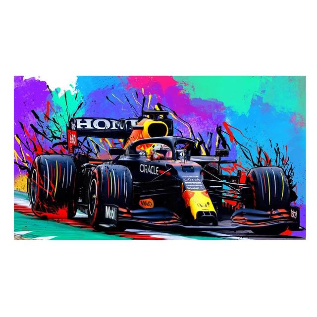 

Сучасне популярне настінне мистецтво Racing F1 Барвистий олійний живопис Hd Canvas Poster Prints Домашня спальня Вітальня Прикраса Подарунки 20x40cm no frame
