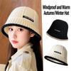 Polyester Fiber Knitted Bucket Hat Warm Yarn Bucket Cap Fashion Wool Basin Cap  Daily