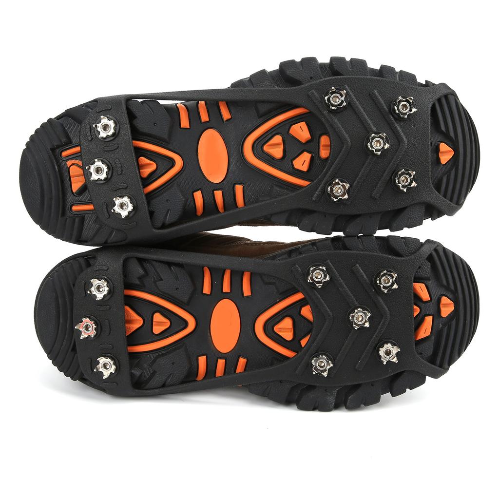 1 par de 8 dentes para caminhada na neve ao ar livre, grampos de unha, antiderrapantes, sapatos de gelo, pontas, capas(M )