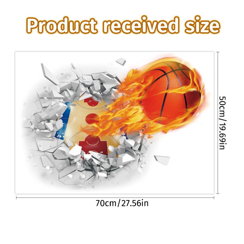

3D трехмерная наклейка на стену с баскетболом, наклейка для украшения фона стены, детская наклейка на стену, наклейка на автомобиль, креативность 50*70