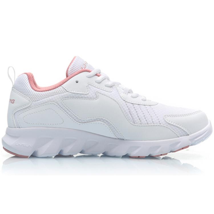 Li Ning Comfortable Cushioning Slip Resistant Abrasion Resistant Low Top Casual Running Shoes Women's White ARHP324-2