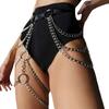 Sexy Leg Chain Thigh Harness Garter Gothic Fashion PU Leather Thigh and Waist Chain Belt for Fashion Enthusiasts