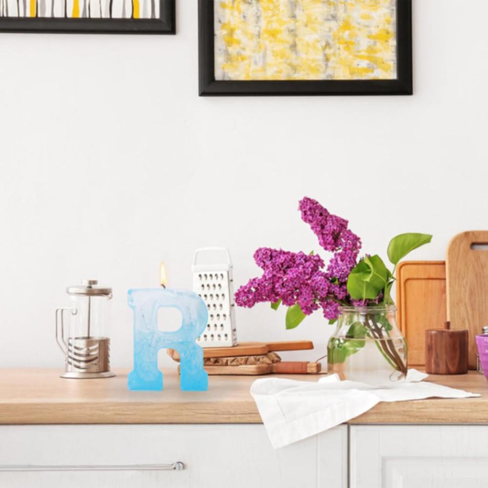 26 Stück Silikonform für englische Buchstaben, 10 Silikonformen für Ziffern, 26 Buchstaben- und Zahlenformen Handgefertigter Buchstaben-Harzguss