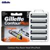 ContourPlus Razor Heads Piovting Head Twin Blades with New Improved Lubricating Strip Contour Plus Razor Head 5 Pcs/Pack