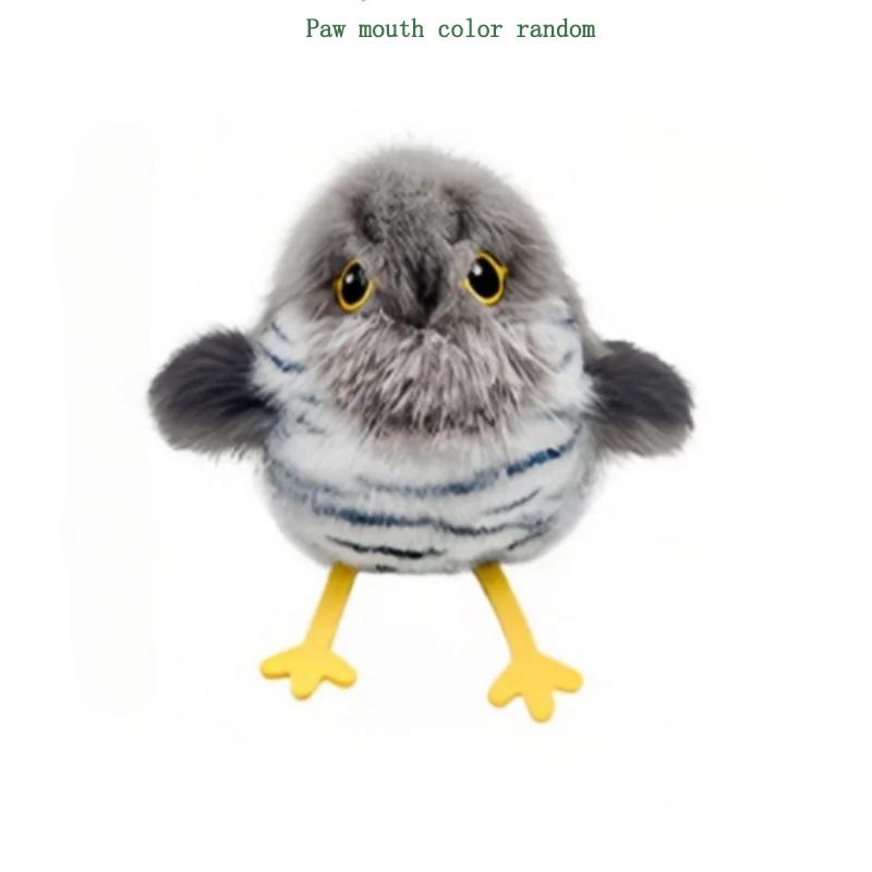 

Hot Pet Interactive Flapping Chirping Bird Cat Toy USB Rechargeable Touch Claw Activated Soft Plush Material for Pet серый